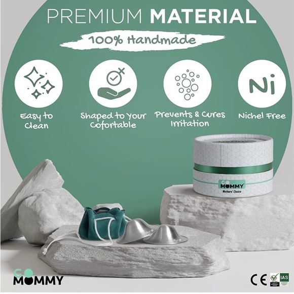 Brand New Go Mommy Silver Nursing Cup Breastfeeding Nipple Protector Shields - Picture 9 of 10